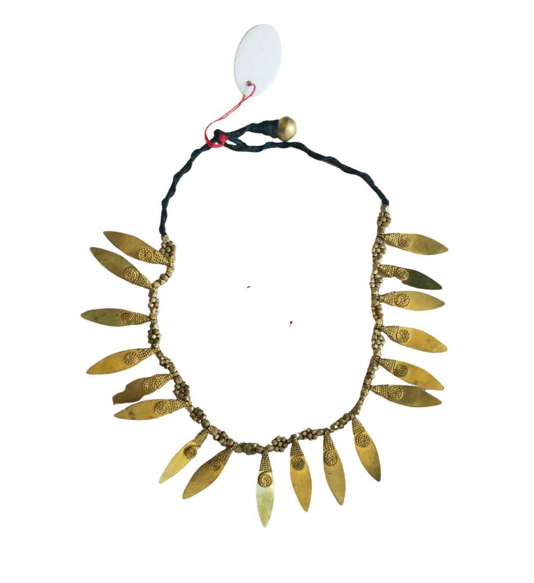 Advaita Handicrafts Ethnic Collection - Brass Dhokra Golden Leaves Style Necklace