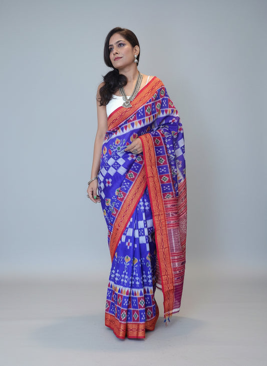 Nuapatana Pasapalli pure Mulberry Ikkat Silk Saree