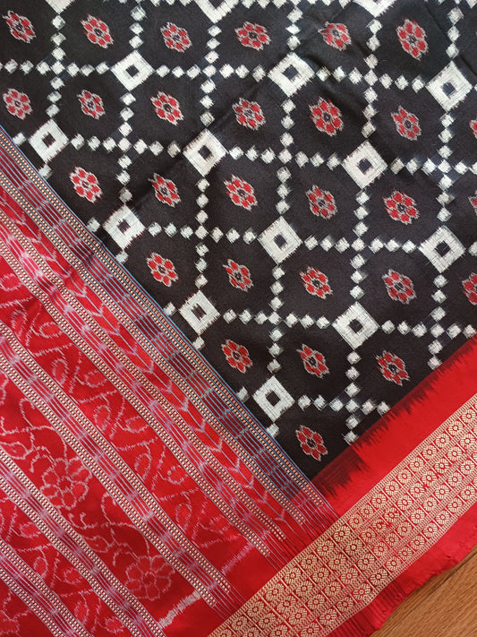 PASAPALLI MULBERRY SILK SAREE - BLACK DESIGNER SAREE WITH BLOUSE
