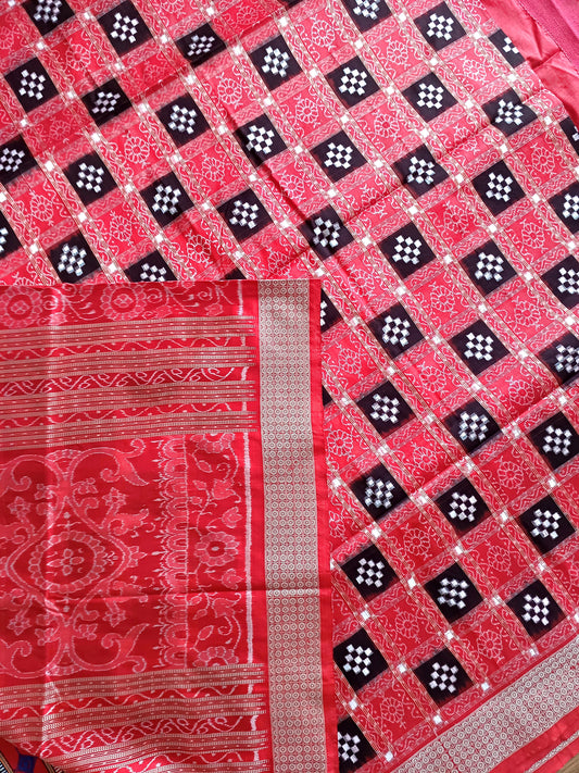 TRADITIONAL PASAPALLI MULBERRY SILK SAREE - RED
