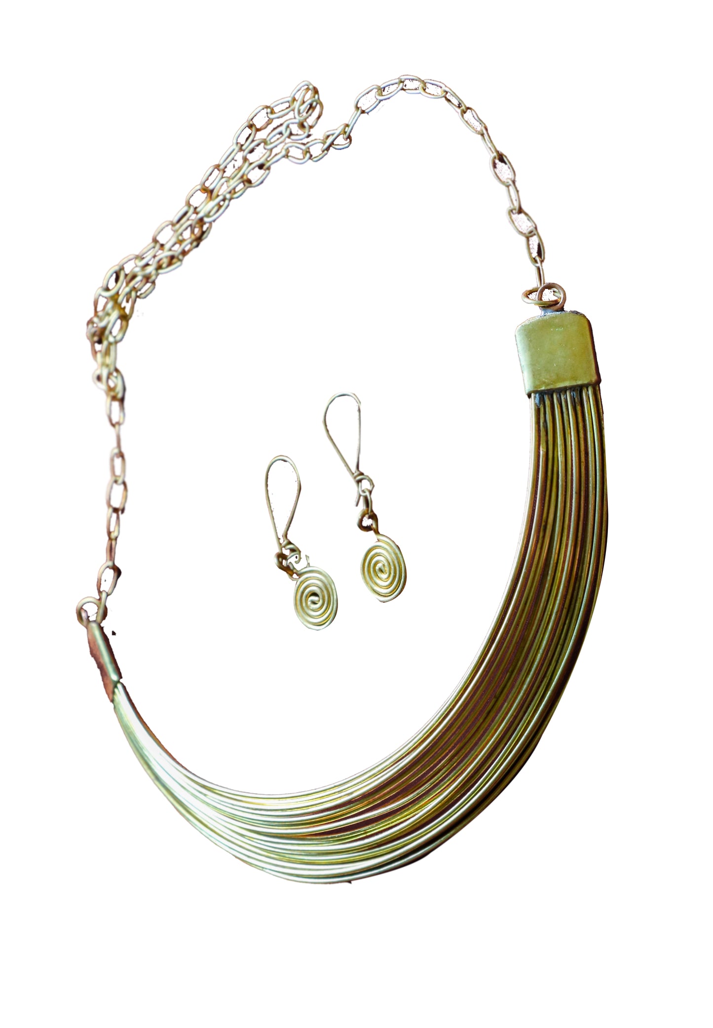 Advaita Handicrafts Ethnic Collection -Golden Indo Western Style Brass Dhokra Necklace