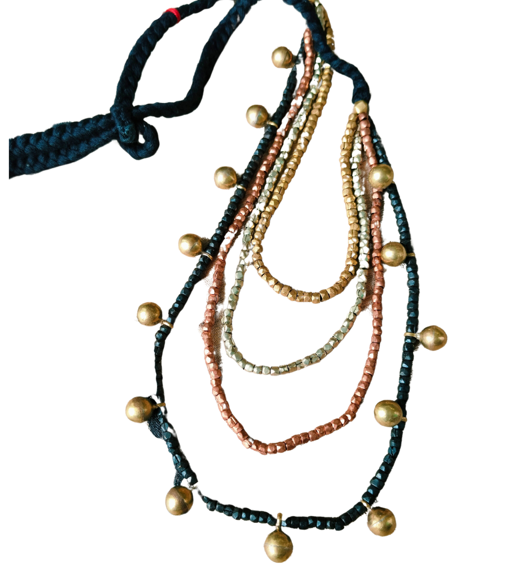 Advaita Handicrafts Ethnic Collection Brass Dhokra Statement Long Necklace for Women - Multi Layer Necklace