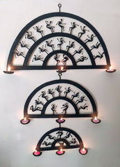 Wrought iron diyas / tea-light holders / Tribal craft/ Laman diyas/ Wall hangings