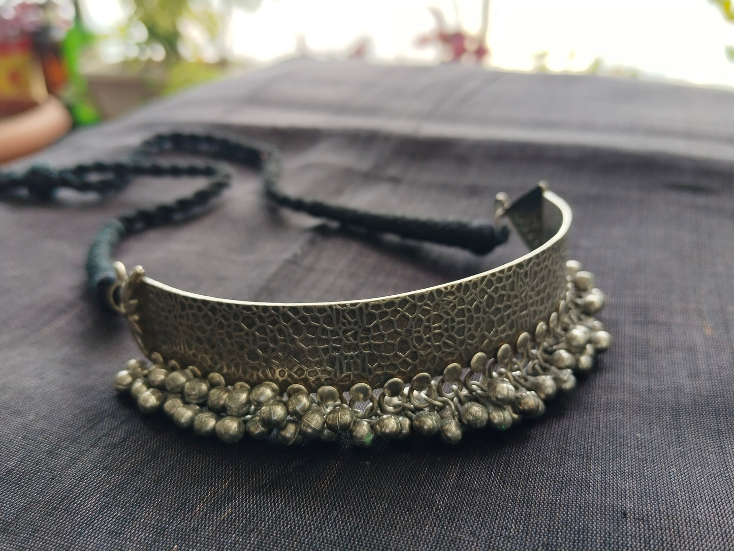 Advaita Handcrafts Brass Antique Choker Necklace - Bubbles.