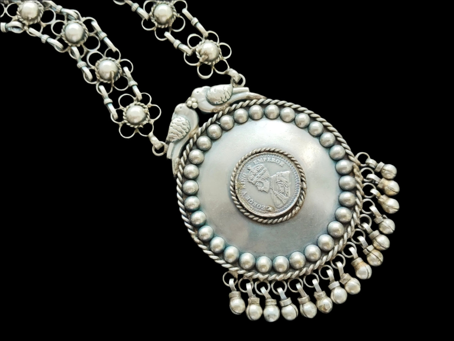 Advaita Handcrafts Antique Brass Coin Necklace - Long