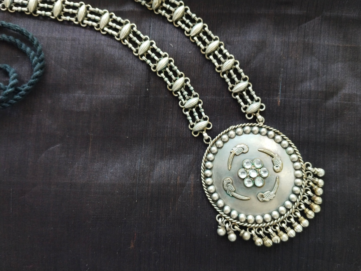 Advaita Handcrafts Round Antique Bird Necklace.