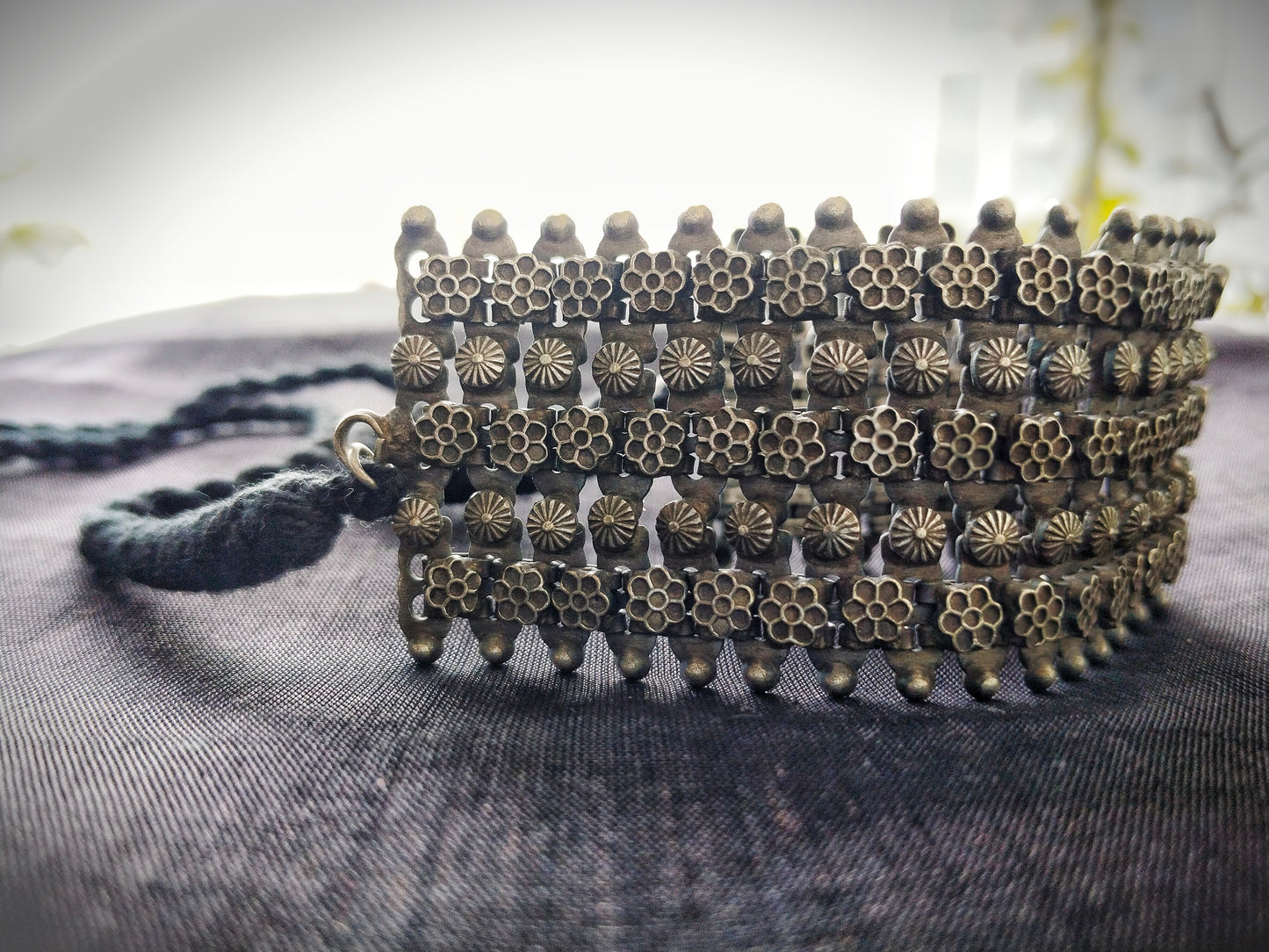 Advaita Handcrafts Indo-Western Brass Choker Necklace.