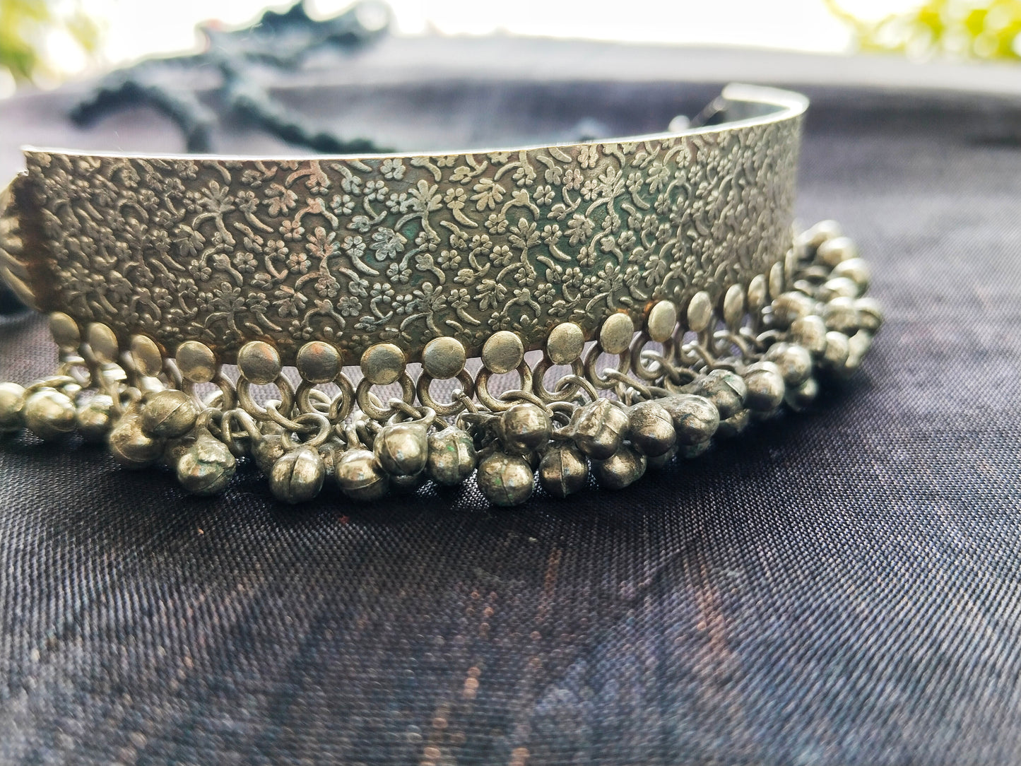 Advaita Handcrafts "Bohemian Beats: Brass Ghungroo Choker Necklace"