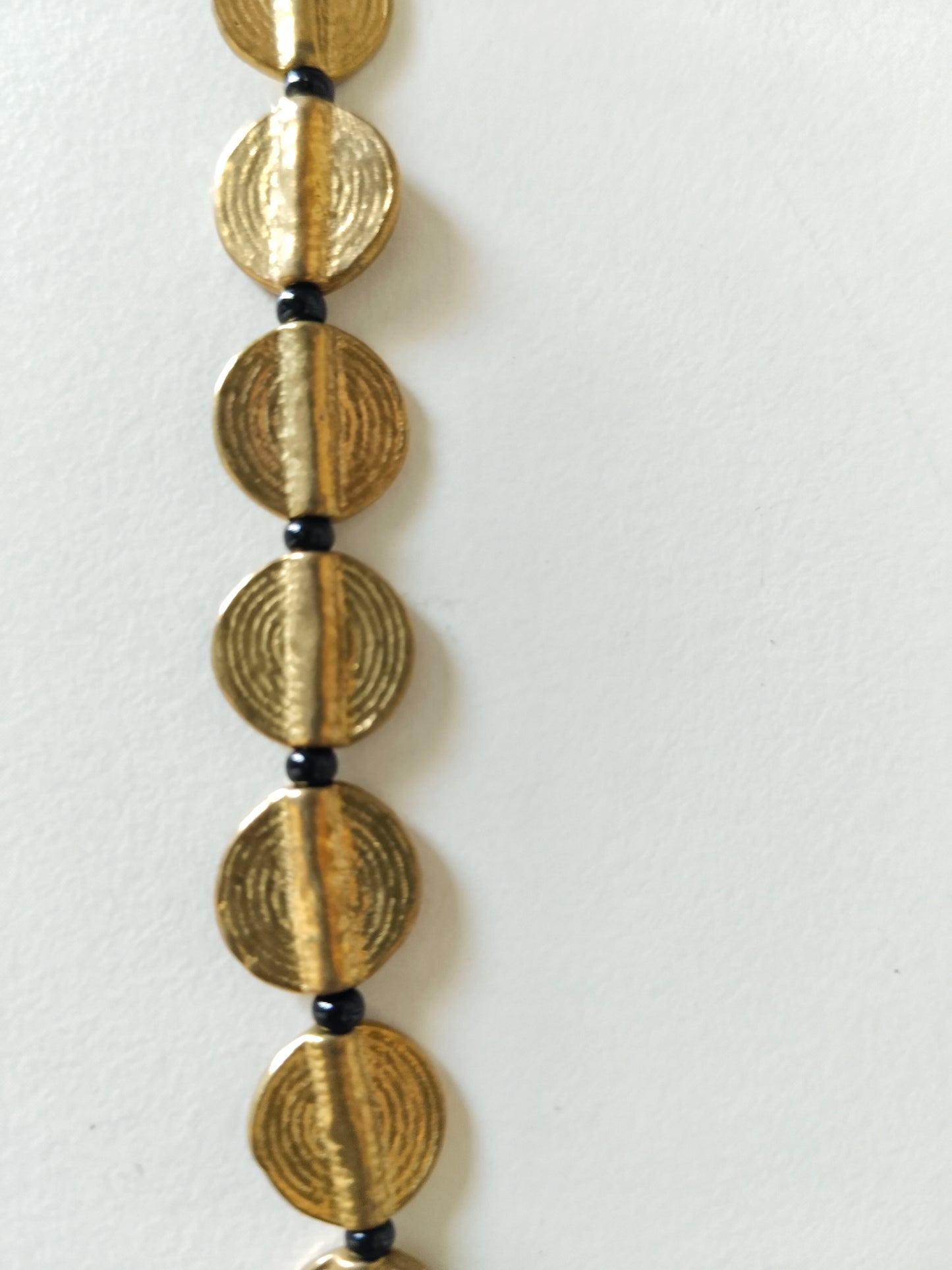 Statement Disc Strand Brass Necklace