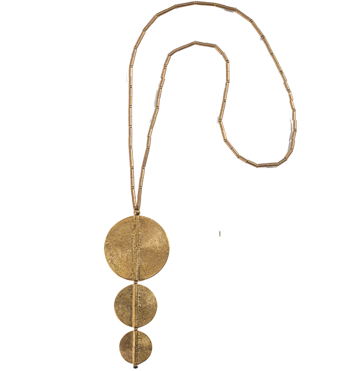 Advaita Handicrafts Ethnic Collection Brass Dhokra Triple Circle Shaped Long Necklace for Women.