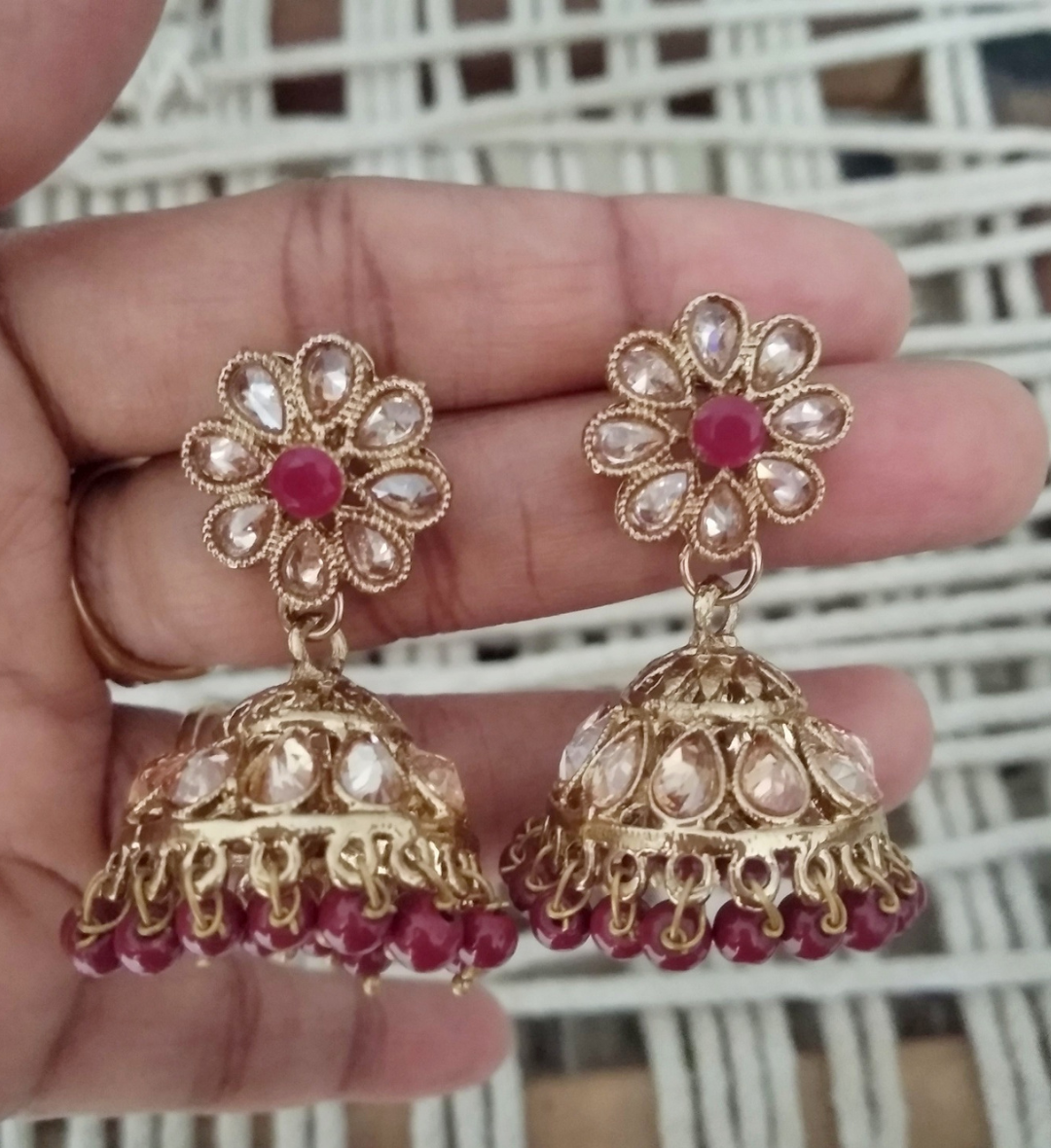 Polki Jhumkas - Click for variety.