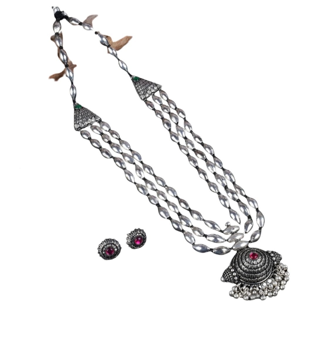 Advaita Handicrafts Dholki Beads Antique Jewelry Necklace set.