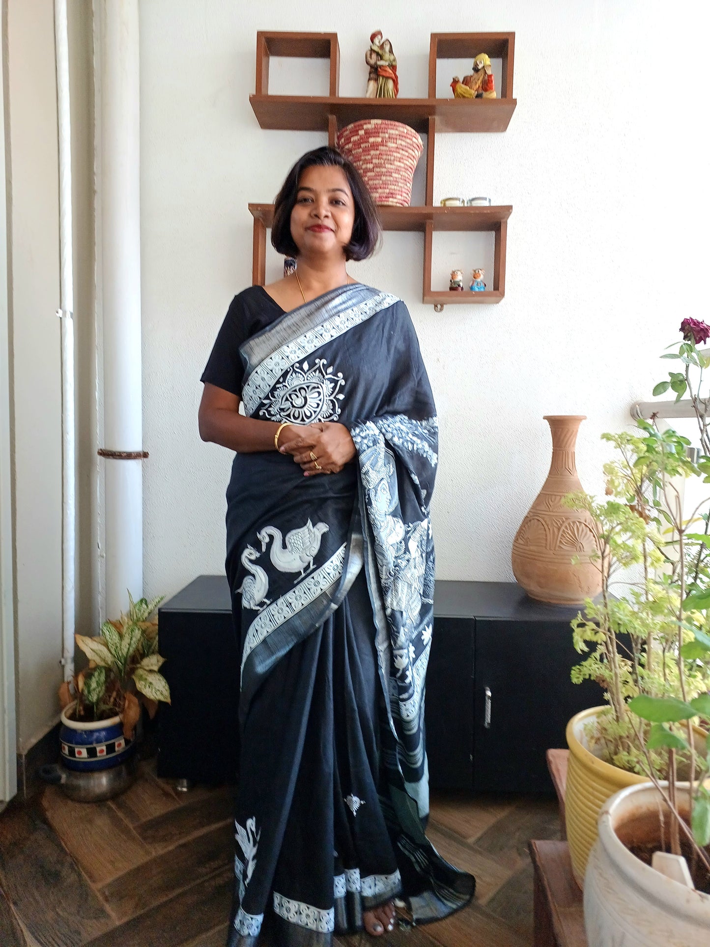 COTTON LINEN SAREE - CLICK FOR VARIETY.