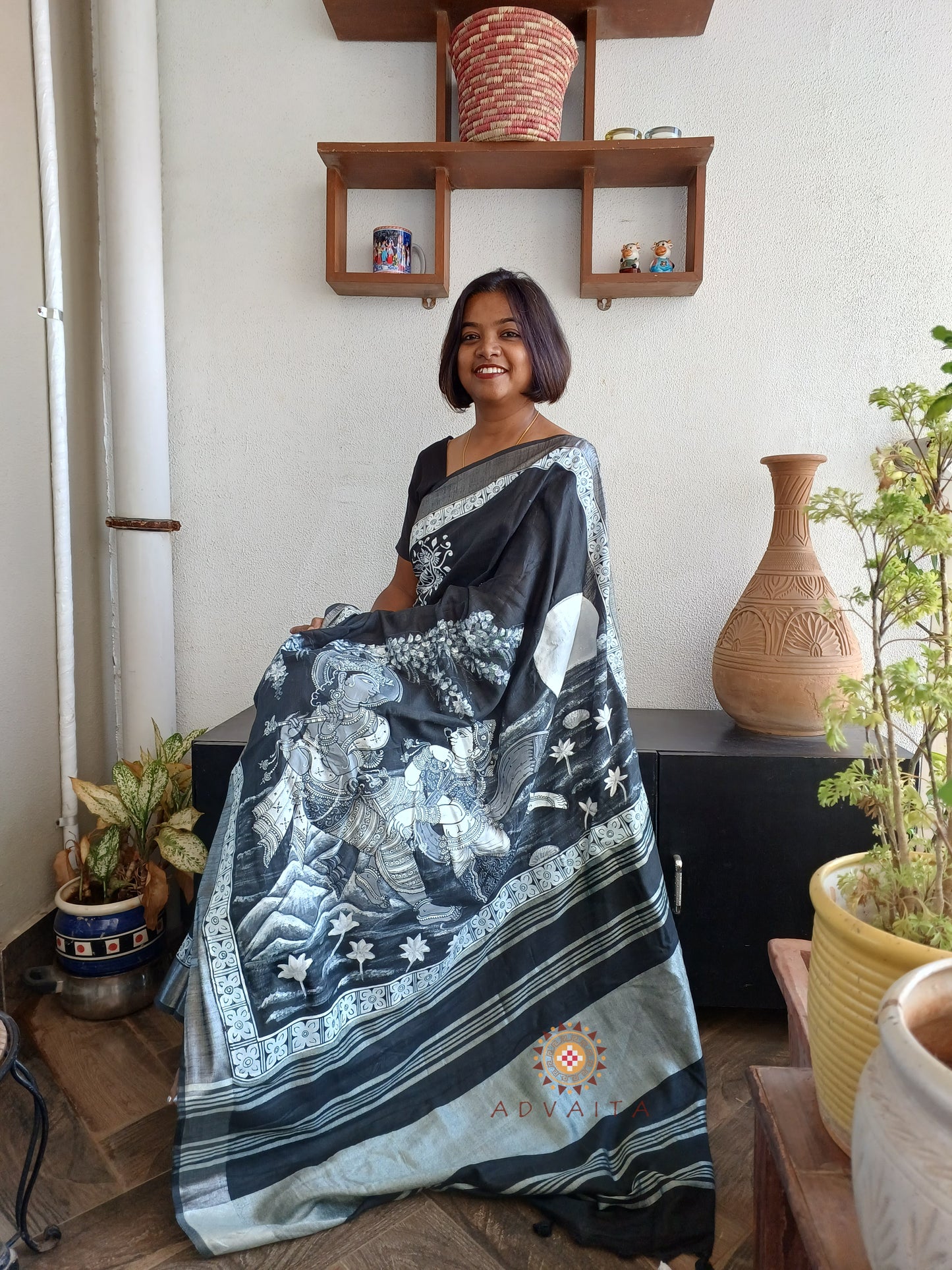 COTTON LINEN SAREE - CLICK FOR VARIETY.