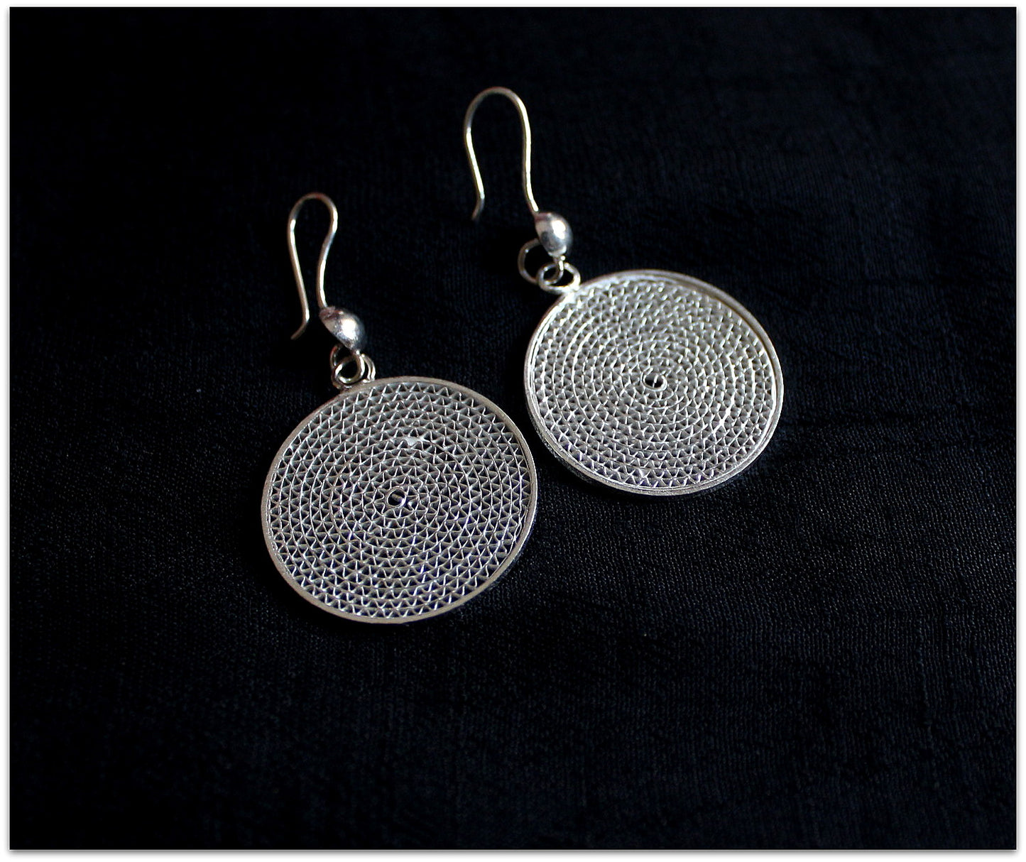Fish/Double mesh/ Globe/ Disc-o- danglers - Silver Filigree Statement Earrings.