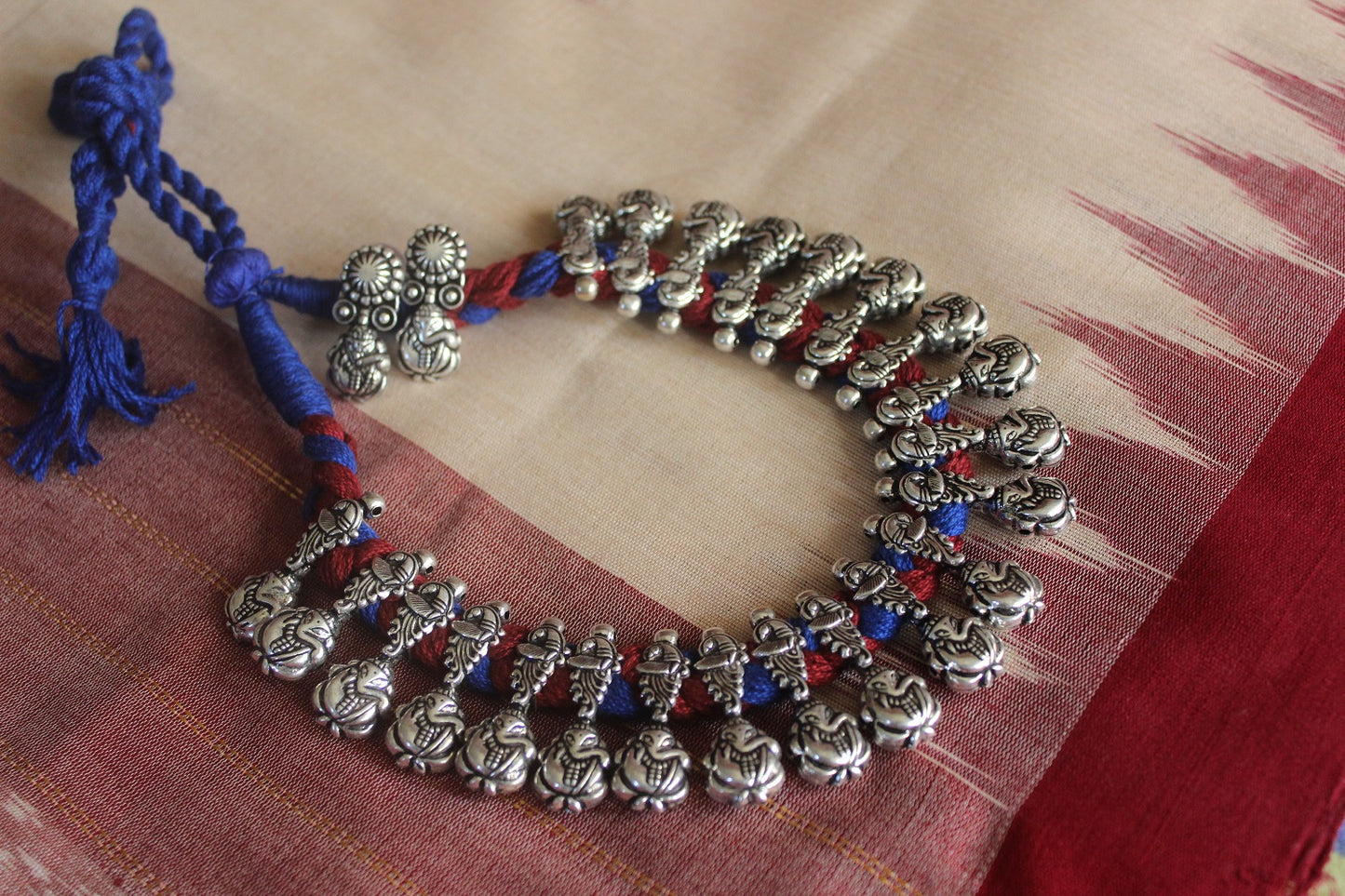 Advaita Handicrafts german silver Temple necklace Set - CLick for variety.
