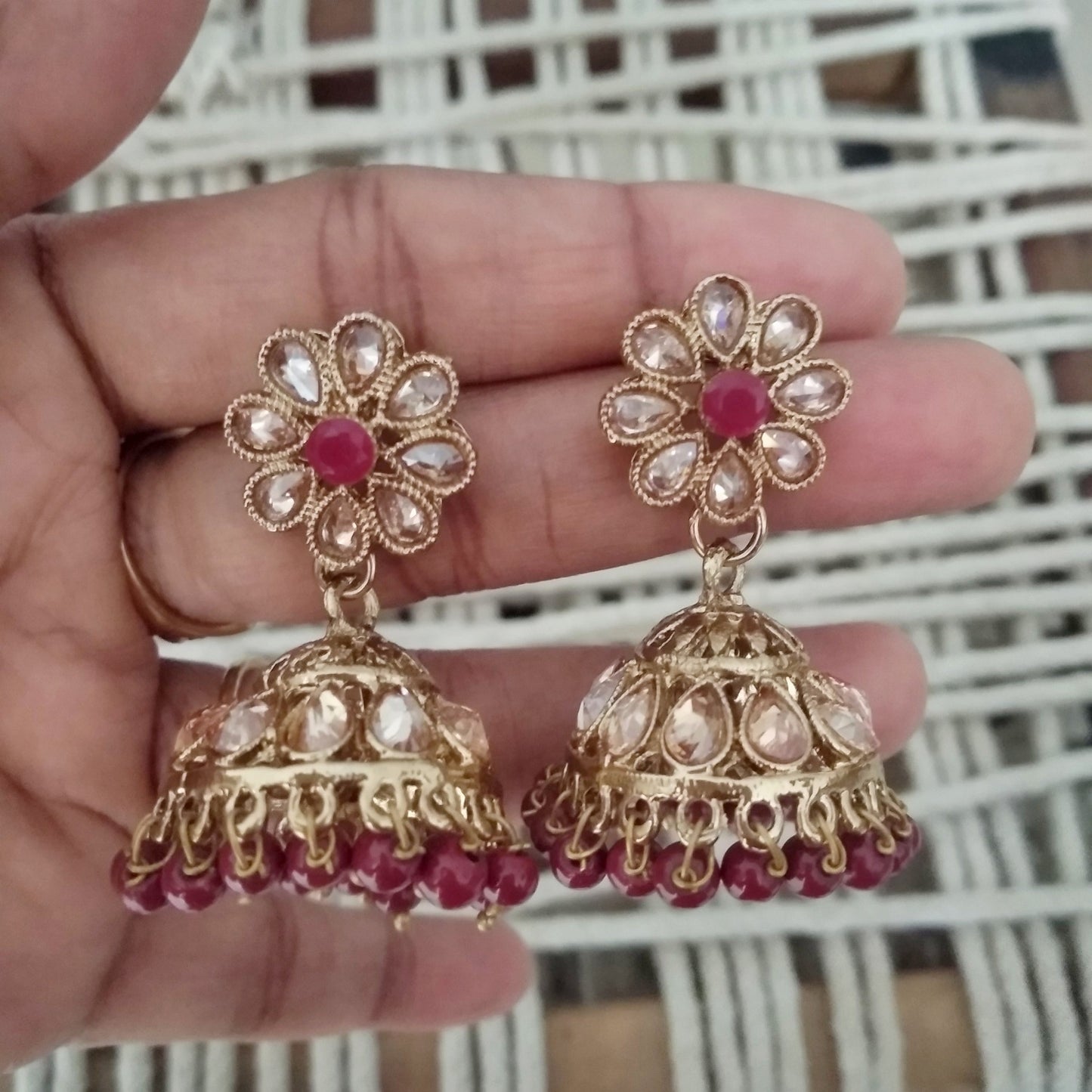 Polki Jhumkas - Click for variety.