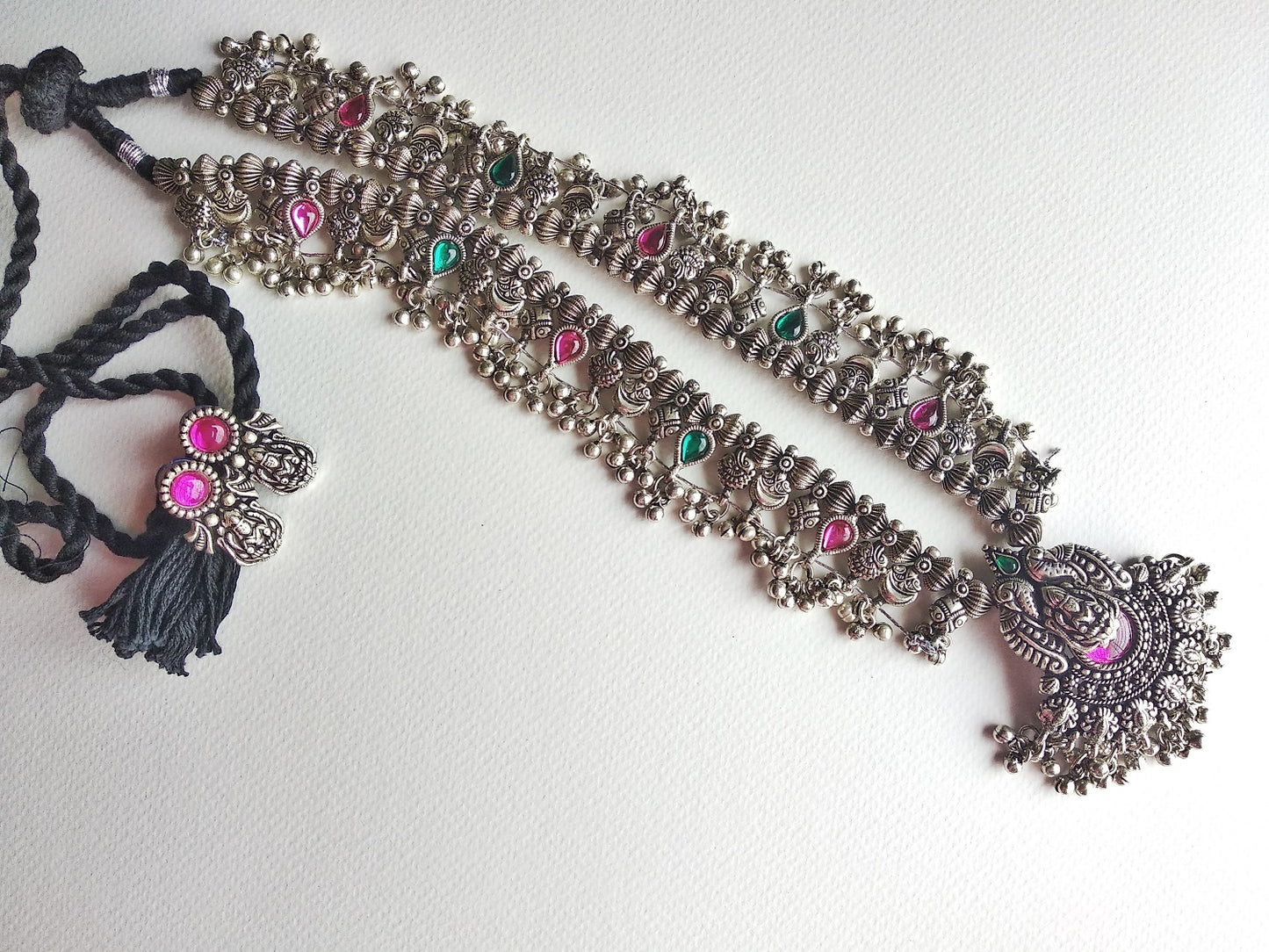 Temple Jewelry Kolhapuri saaz set - Click for pendant options.