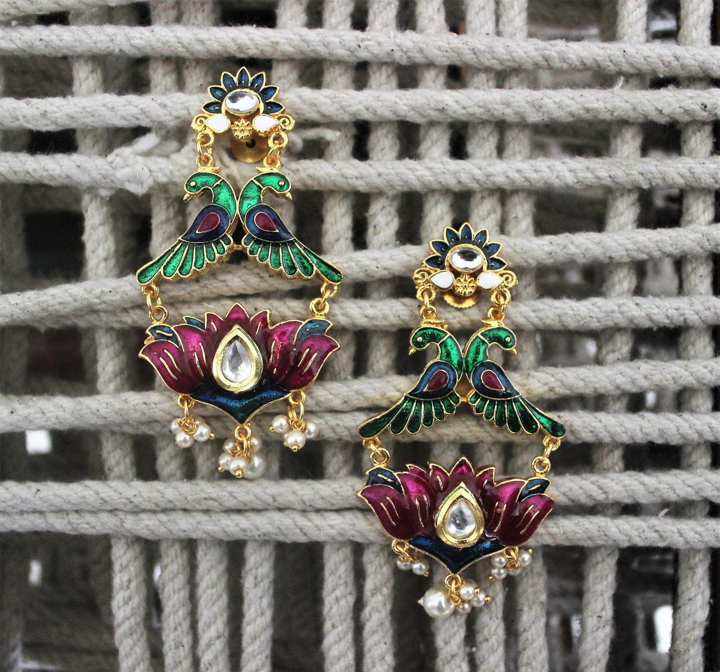 Advaita Handicrafts Polki styled Statement earrings - Click to see the entire range.