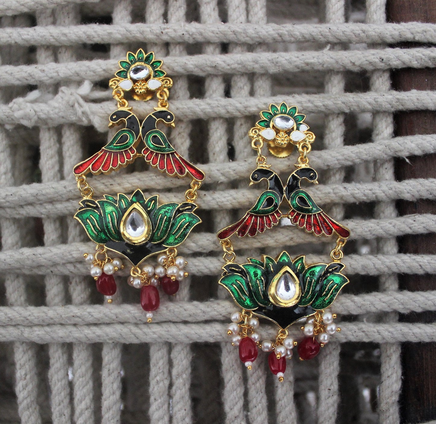 Advaita Handicrafts Polki styled Statement earrings - Click to see the entire range.
