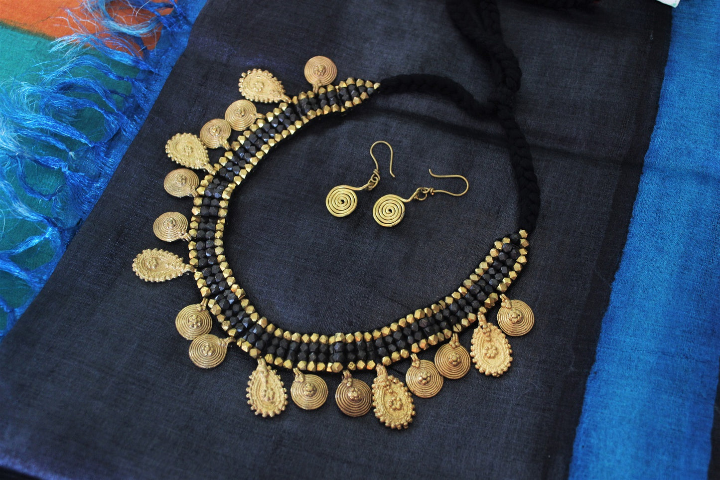 Statement narrow chatai tribal dhokra necklace- Click for variety.