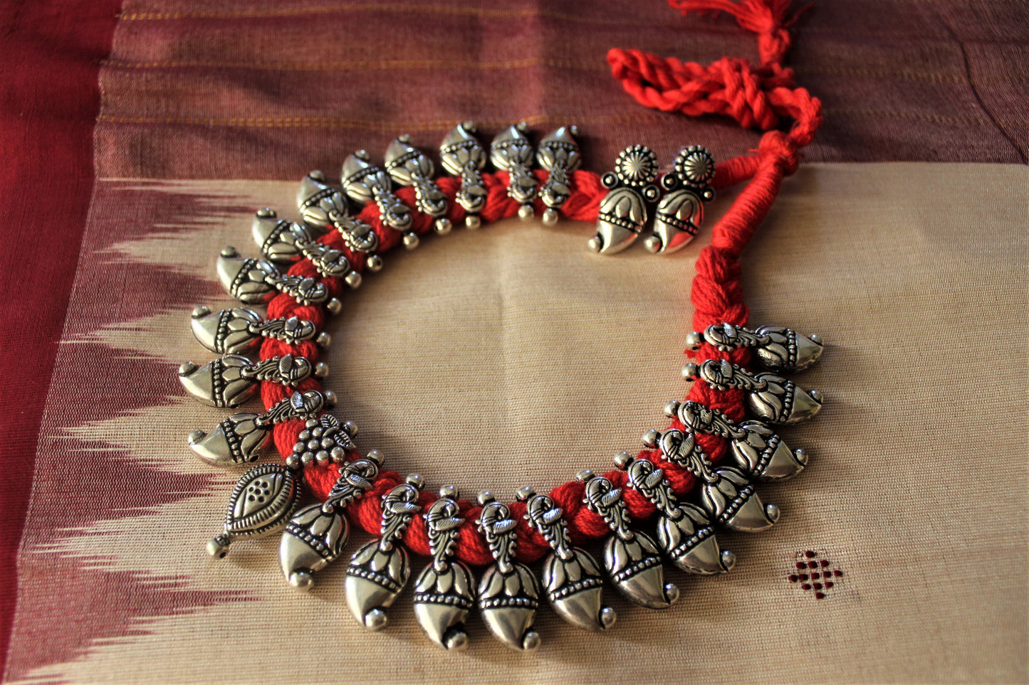 Advaita Handicrafts german silver Temple necklace Set - CLick for variety.