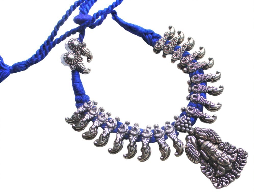 Advaita Handicrafts german silver Temple necklace Set - CLick for variety.