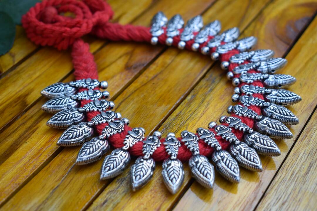 Advaita Handicrafts german silver Temple necklace Set - CLick for variety.