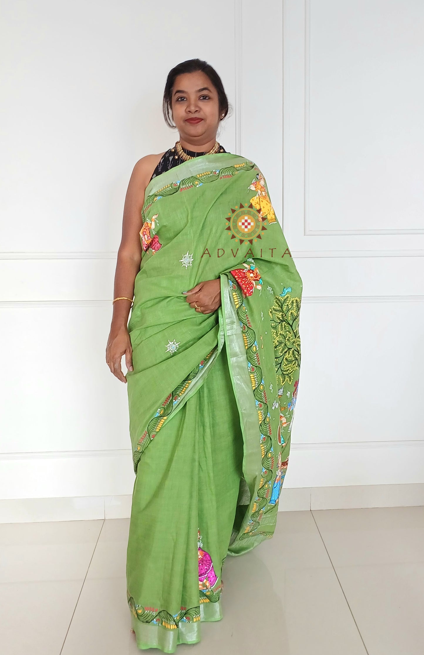 COTTON LINEN SAREE - CLICK FOR VARIETY.