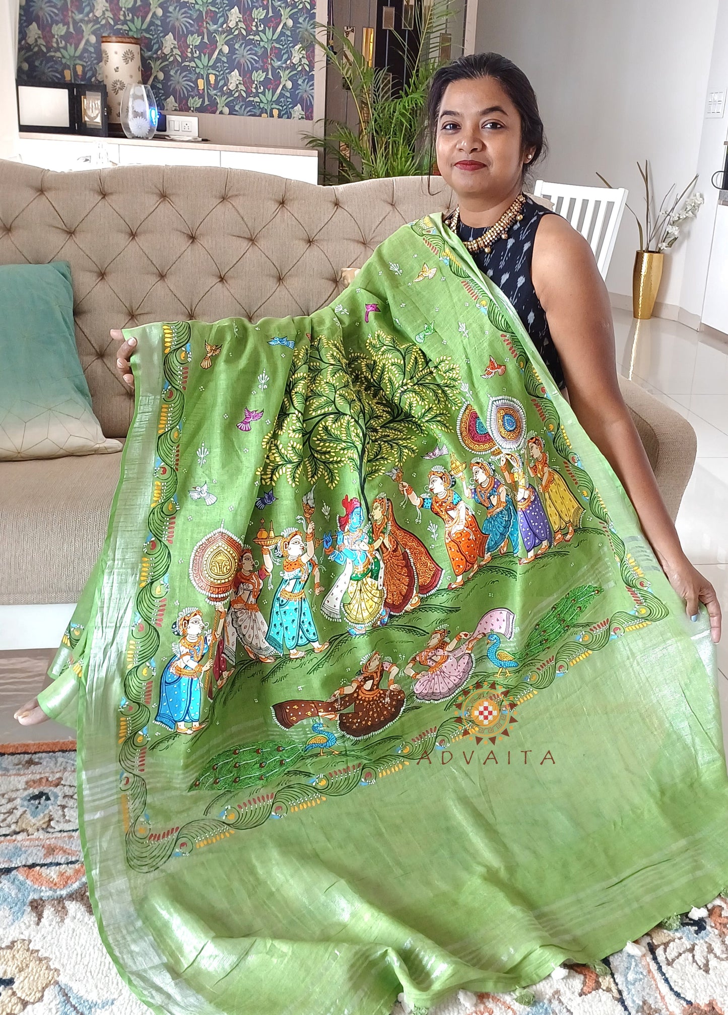 COTTON LINEN SAREE - CLICK FOR VARIETY.