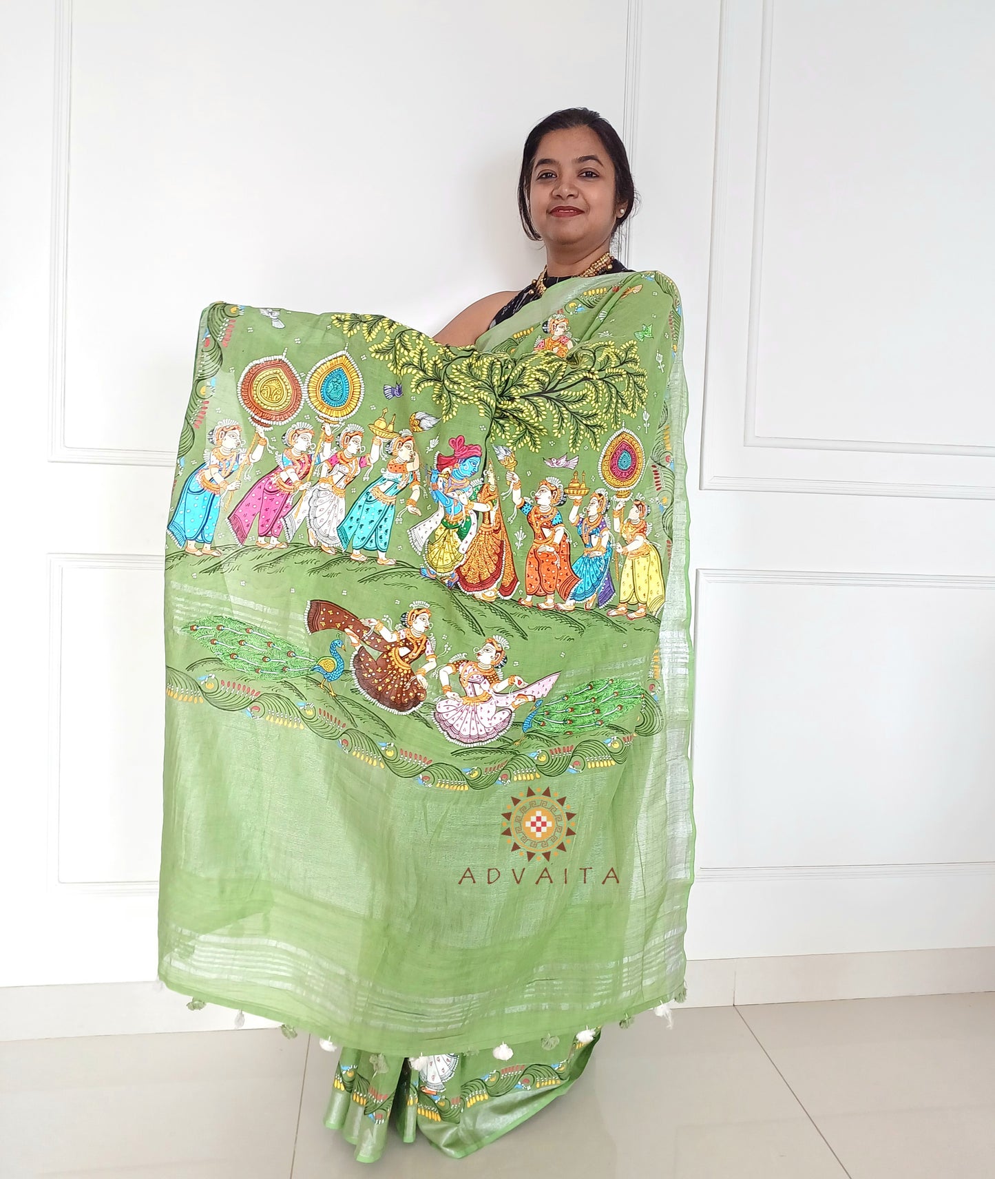 COTTON LINEN SAREE - CLICK FOR VARIETY.