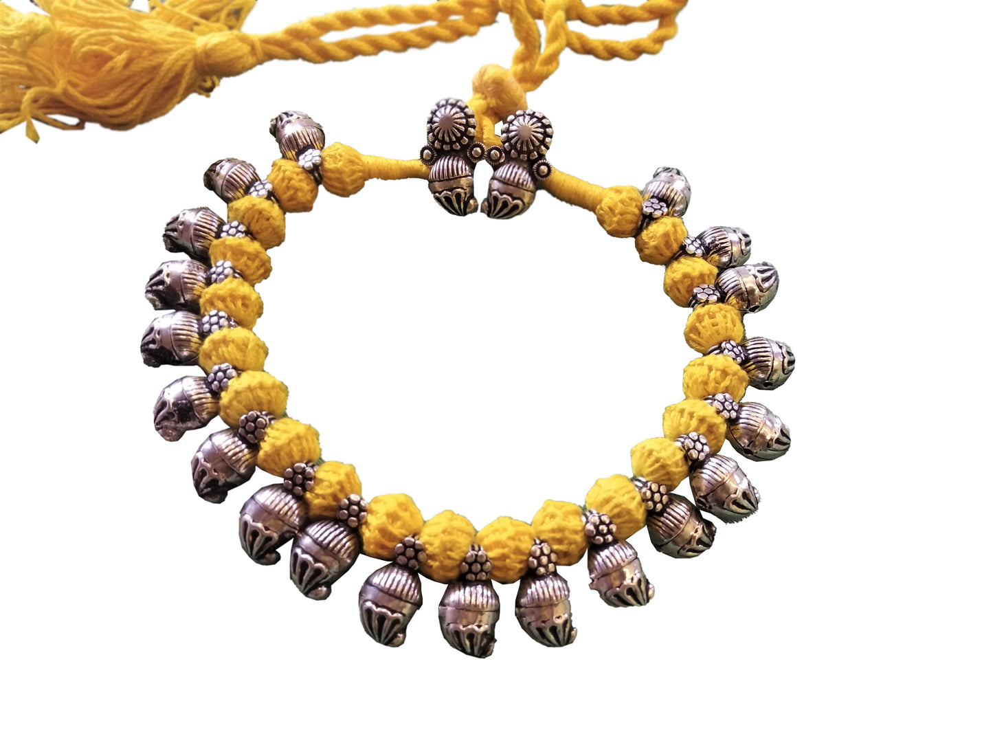 Advaita Handicrafts German Silver colorful Thread Necklace Sets - Click for variety.