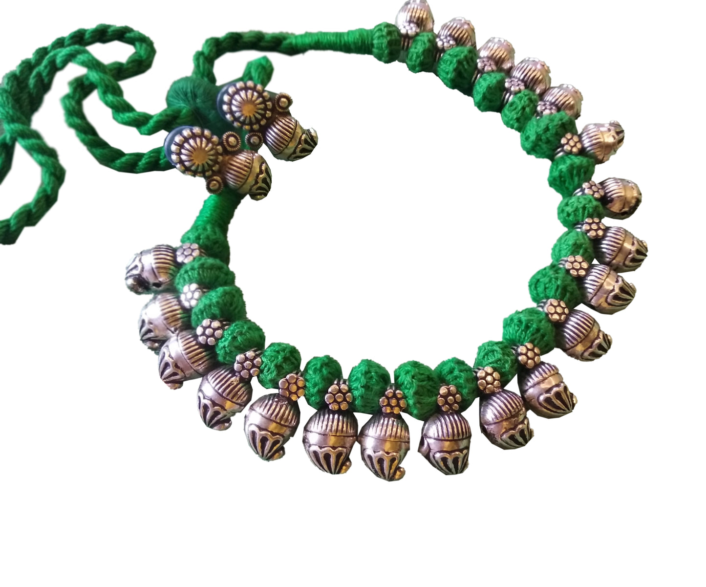 Advaita Handicrafts German Silver colorful Thread Necklace Sets - Click for variety.