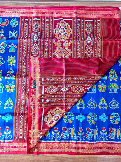 NUAPATNA NABARANGI SILK SAREE - Blue