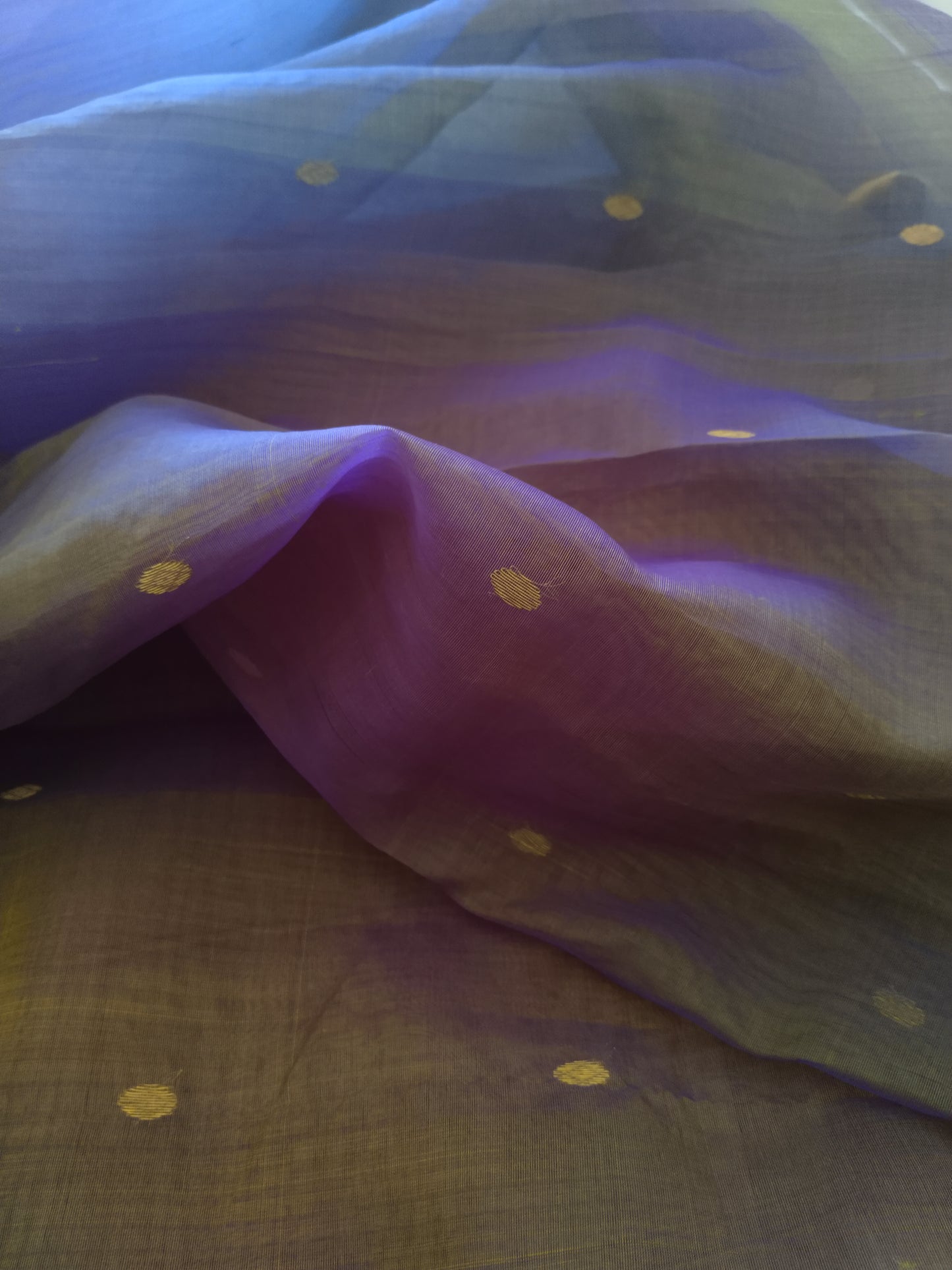 Ethereal Chanderi Silk Dusky Earth Saree - Purple