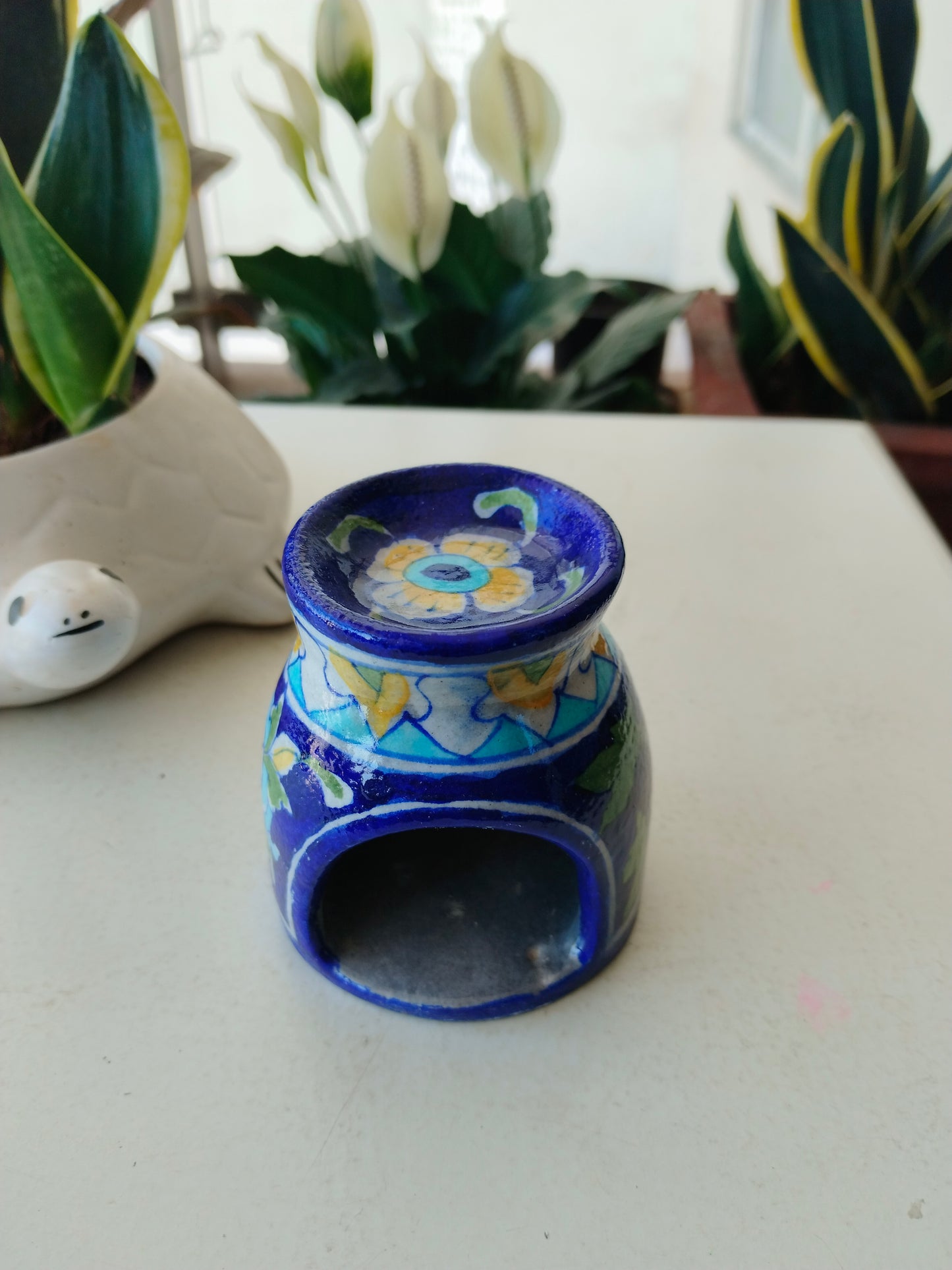 Handcrafted Ceramic Essential Oil Diffuser with Floral Design
