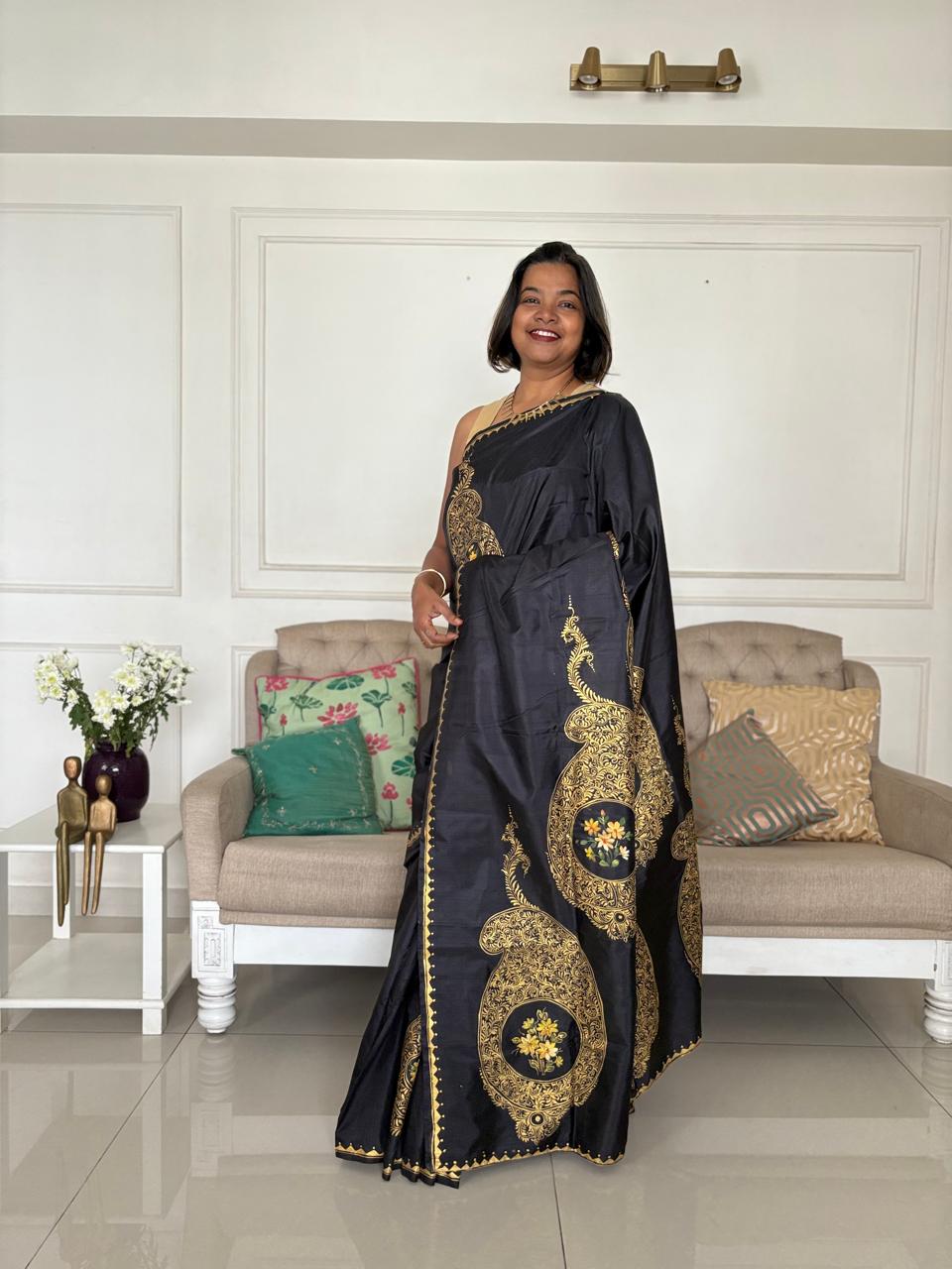 Silk Kairi Saree in Red