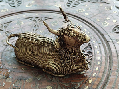 Nandi Bull in Dhokra Art Form - Handcrafted Dhokra Art Brass.