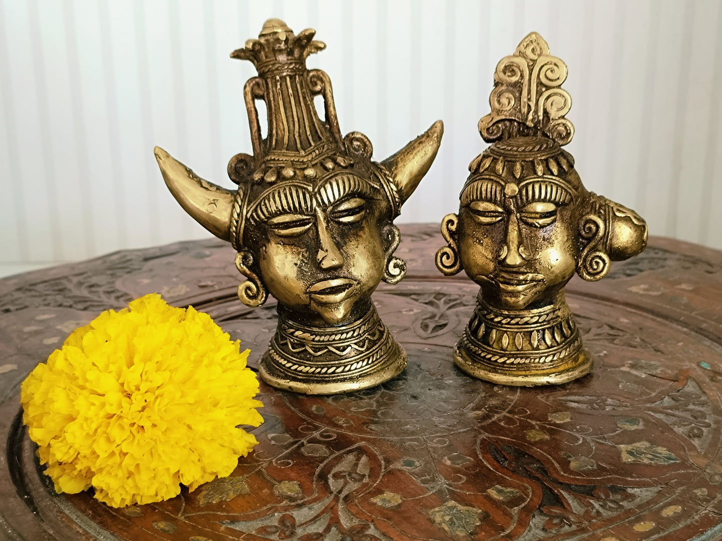 Decorative Tribal Couple (Madia and Madin)-Handcrafted Brass Dhokra Art.