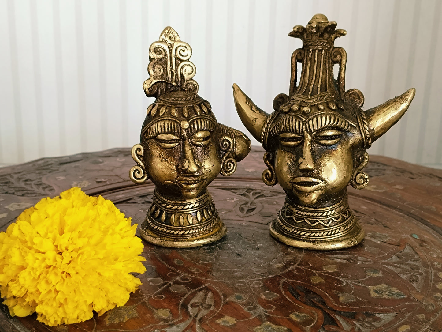 Decorative Tribal Couple (Madia and Madin)-Handcrafted Brass Dhokra Art.