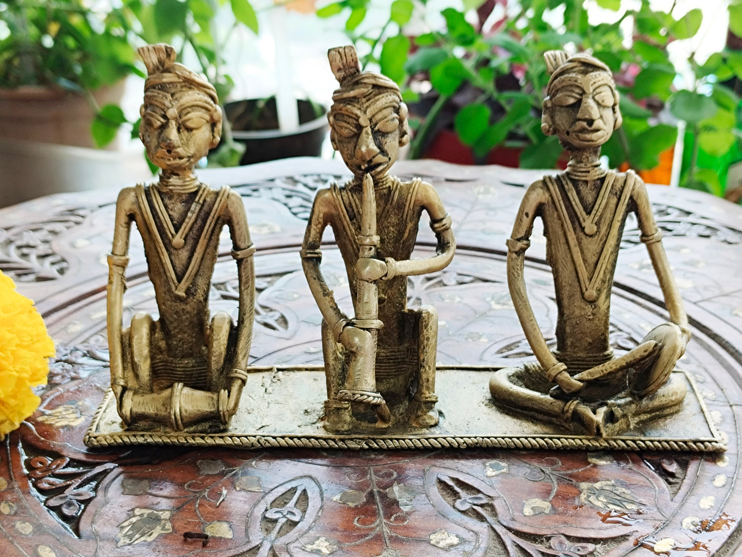 Trio Dhokra Musician Brass Statue