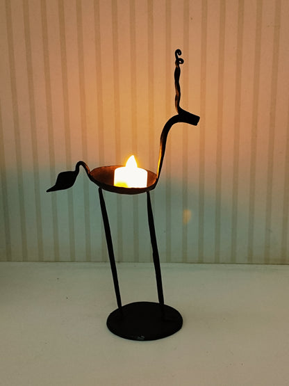 Wrought Iron Giraffe Diya Set of two