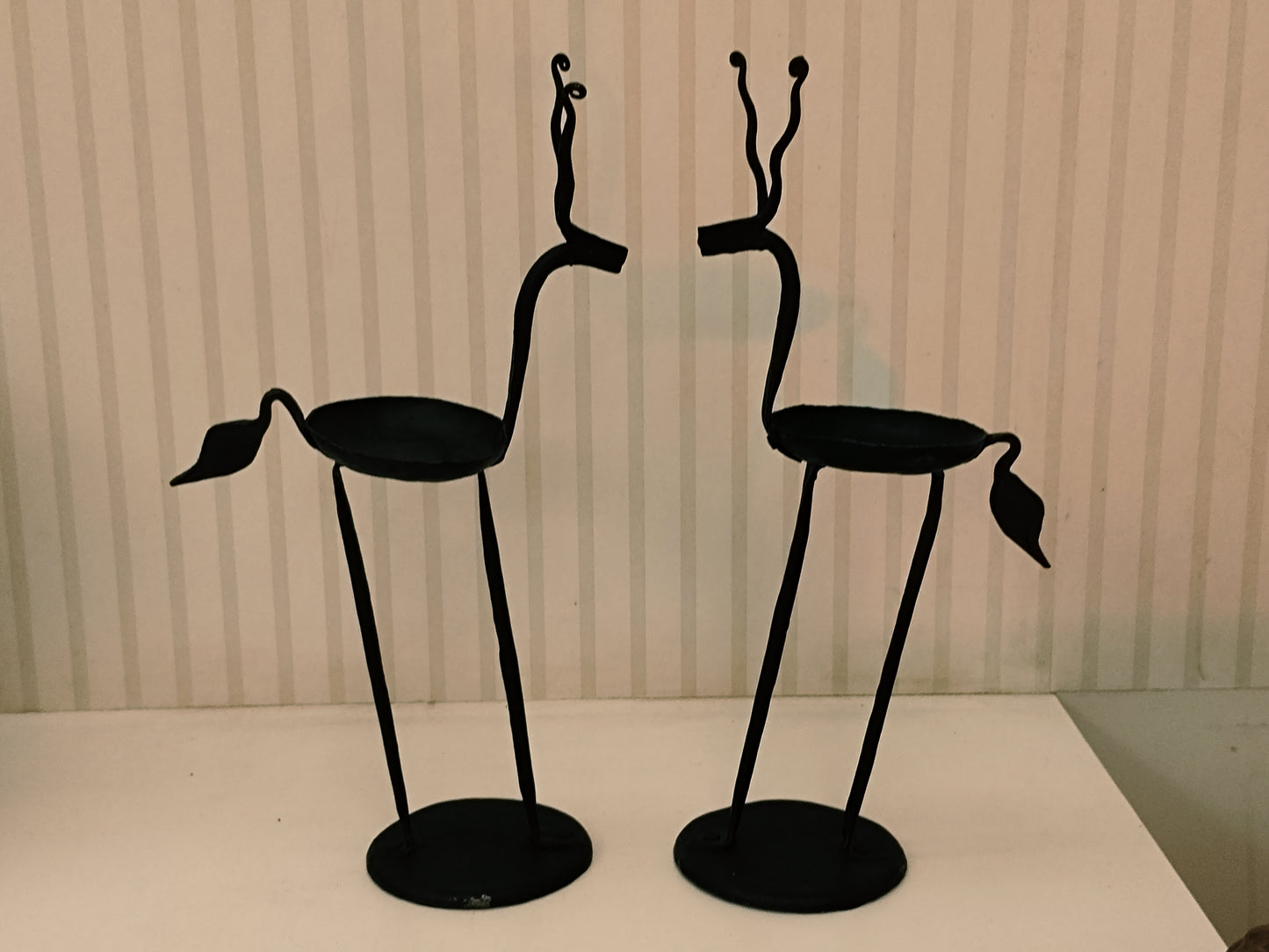 Wrought Iron Giraffe Diya Set of two