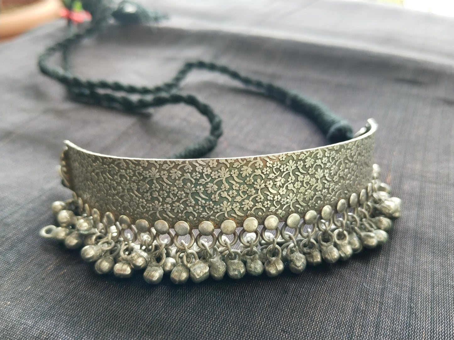 Advaita Handcrafts "Bohemian Beats: Brass Ghungroo Choker Necklace".