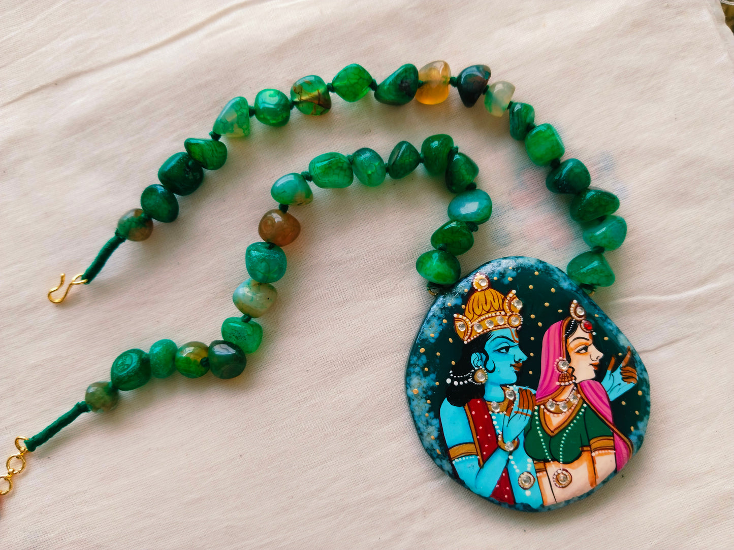 Advaita Handcrafts - Radha Krishna Hand-painted Necklaces