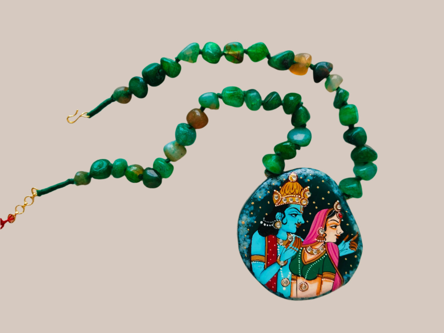 Advaita Handcrafts - Radha Krishna Hand-painted Necklaces