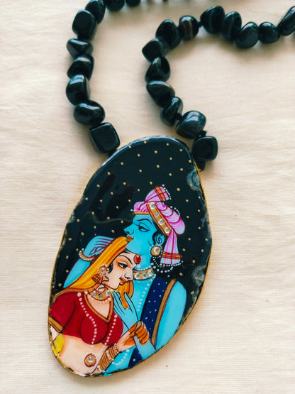 Advaita Handcrafts - Radha Krishna Hand-painted Necklaces