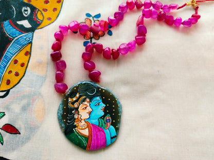 Advaita Handcrafts - Radha Krishna Hand-painted Necklaces