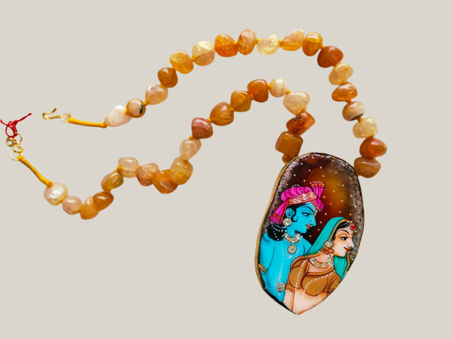 Advaita Handcrafts - Radha Krishna Hand-painted Necklaces