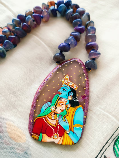 Advaita Handcrafts - Radha Krishna Hand-painted Necklaces